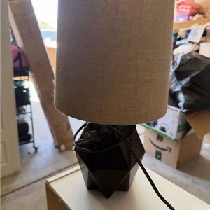 Modern Brown Table Lamp with Beige Shade
